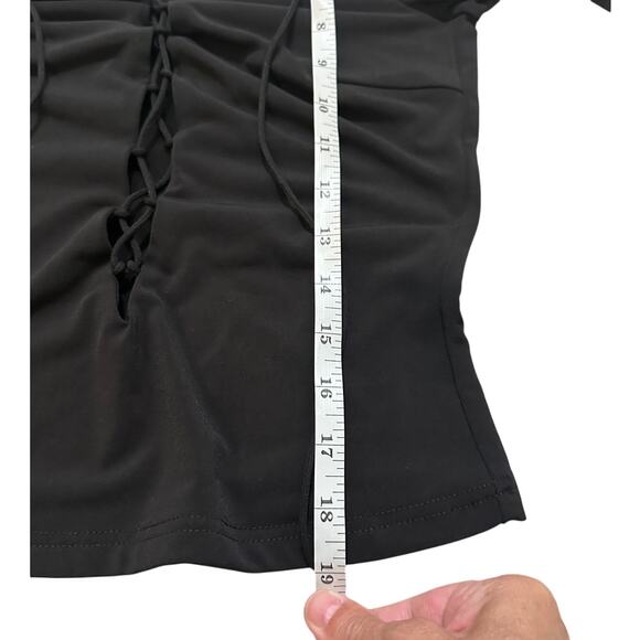 I.AM.GIA Sapphira Lace-Up Top Long Sleeve Y2K 90s It Girl Black, size M - Picture 9 of 10